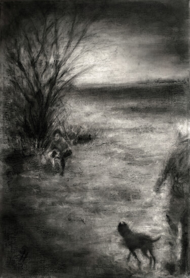 Рисунок под названием "The Meet 11" - Sbboursot, Подлинное произведение искусства, Древесный уголь