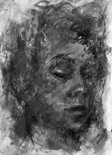 Drawing titled "Blink" by Sbboursot, Original Artwork, Charcoal