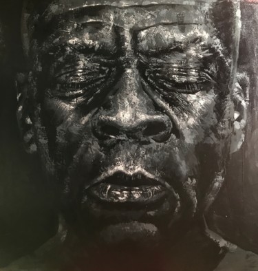 "black-art/alain" başlıklı Tablo Sylvain Berthaume "Bth" tarafından, Orijinal sanat, Beton