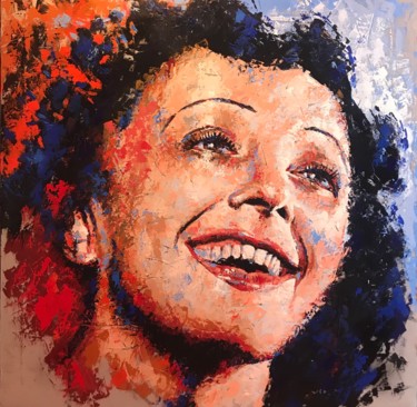 「edith piaf」というタイトルの絵画 Sylvain Berthaume "Bth"によって, オリジナルのアートワーク, オイル