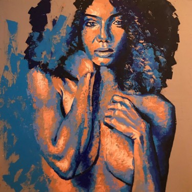 Painting titled "blue eyes" by Sylvain Berthaume "Bth", Original Artwork, Oil