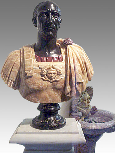 Sculpture intitulée "busto-imperatore-ce…" par Samuele Bombardieri, Œuvre d'art originale, Pierre