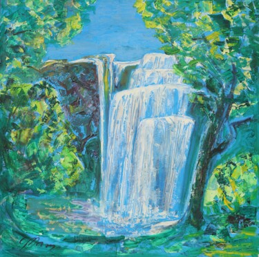 Ζωγραφική με τίτλο "Водопад" από Olga Matveeva, Αυθεντικά έργα τέχνης, Λάδι