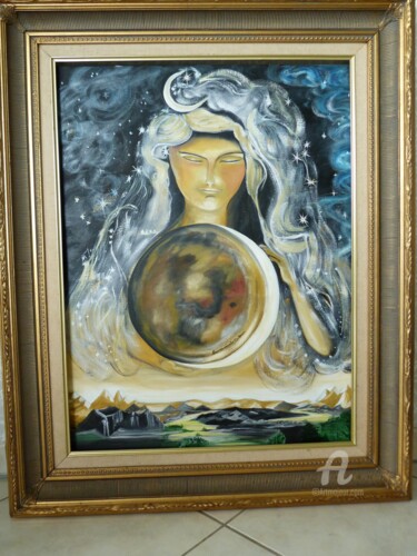 Painting titled "Pour un monde Meill…" by Scali'Arts, Original Artwork, Oil