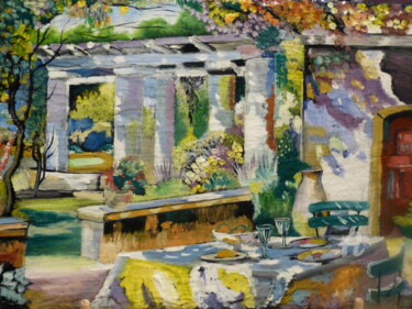 Peinture intitulée "Terrasse du sud de…" par Scali'Arts, Œuvre d'art originale, Huile