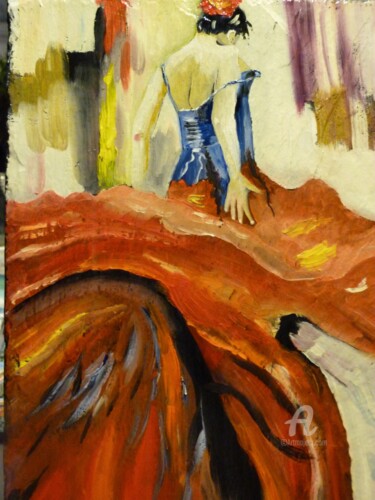 Painting titled "Danseuse de Flamenco" by Scali'Arts, Original Artwork, Oil