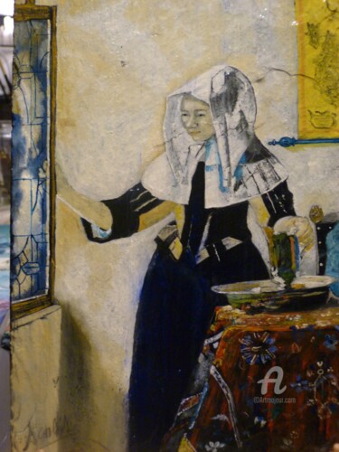 Painting titled "Hommage a Vermeer" by Scali'Arts, Original Artwork, Oil