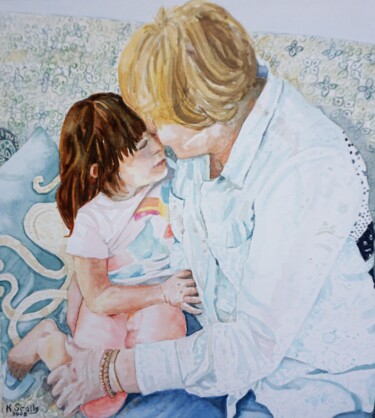 Painting titled "Adoration - Brookly…" by Scally Art, Original Artwork, Watercolor