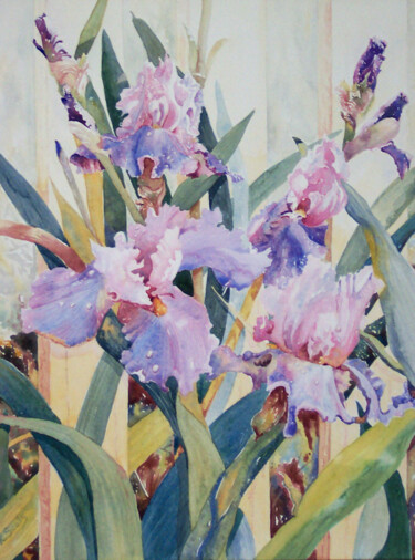 Painting titled "Iris 2" by Scally Art, Original Artwork, Oil