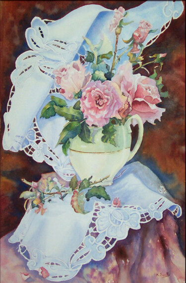 Peinture intitulée "Bridal Pink" par Scally Art, Œuvre d'art originale, Huile