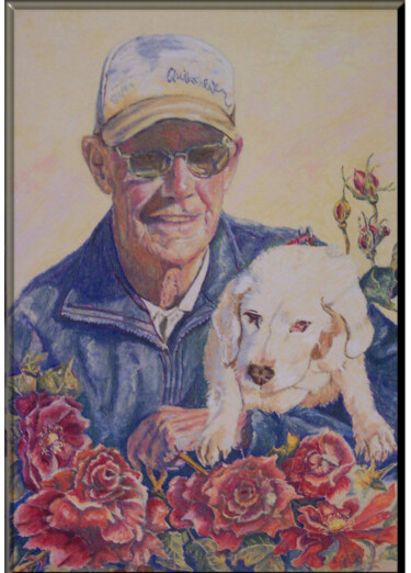 Painting titled "Dave and Lucy 1" by Scally Art, Original Artwork, Oil