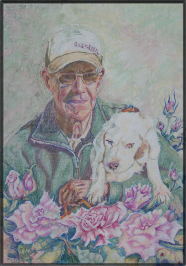 Painting titled "Dave and Lucy 2" by Scally Art, Original Artwork, Oil