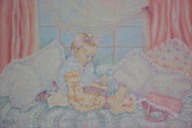 Painting titled "Sally's very Busy" by Scally Art, Original Artwork, Oil