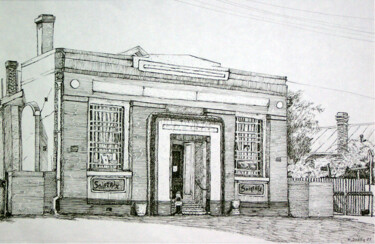 「Bank Building Dumbl…」というタイトルの絵画 Scally Artによって, オリジナルのアートワーク, オイル