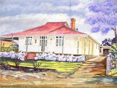 Painting titled "House Taylor St. -…" by Scally Art, Original Artwork, Oil