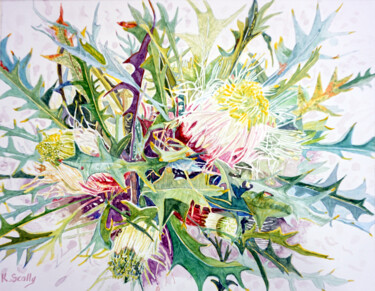 Peinture intitulée "Dryandra at Bullock…" par Scally Art, Œuvre d'art originale, Aquarelle