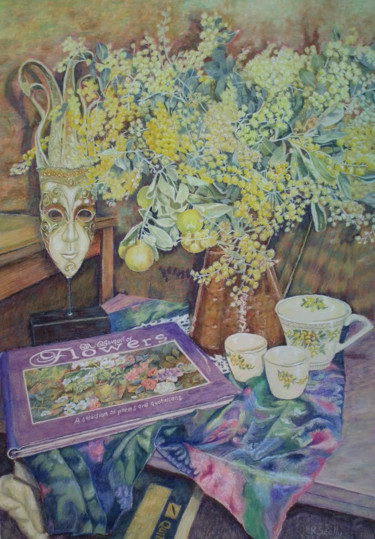 A Bouquet of Flowers Картина под названием "A Bouquet of Flowers" - Scally Art, Подлинное произведение искусства, Пастель