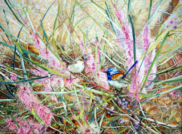 Fairies in the bush -hakea ultineata 21x29 in © by Scally Art