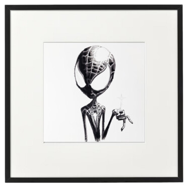 Desenho intitulada "l'Araignée Man" por Scalp, Obras de arte originais, Carvão