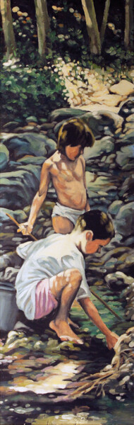 Pintura titulada "al riu-2" por Scaramuix, Obra de arte original, Oleo