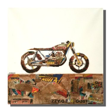 Pintura titulada "Guzzone Cafe Racer" por Schascia, Obra de arte original