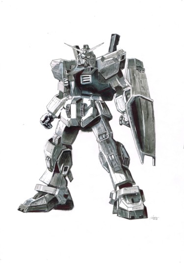 Disegno intitolato "Gundam 2" da Schascia, Opera d'arte originale, Biro