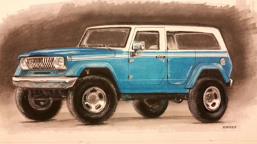 Drawing titled "Jeep W." by Schascia, Original Artwork, Marker