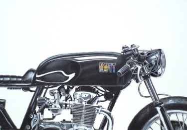 Painting titled "Honda CB550" by Schascia, Original Artwork, Acrylic