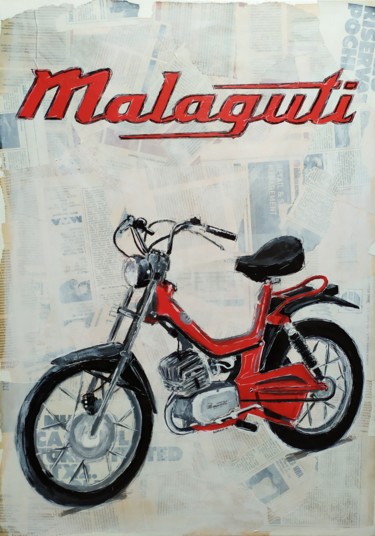 "Malaguti Fifty 1976" başlıklı Tablo Schascia tarafından, Orijinal sanat, Akrilik