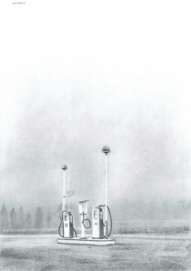 Drawing titled "The last refueling" by Schascia, Original Artwork, Pencil