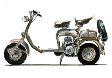 Drawing titled "Lambretta" by Schascia, Original Artwork, Watercolor