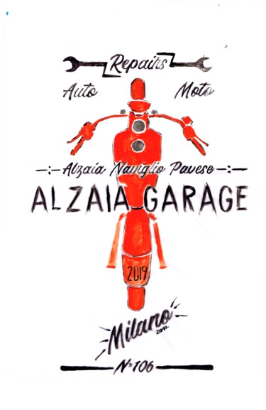 Σχέδιο με τίτλο "Locandina Alzaia Ga…" από Schascia, Αυθεντικά έργα τέχνης, Ακουαρέλα