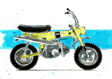 Dessin intitulée "Honda CT 70" par Schascia, Œuvre d'art originale, Aquarelle