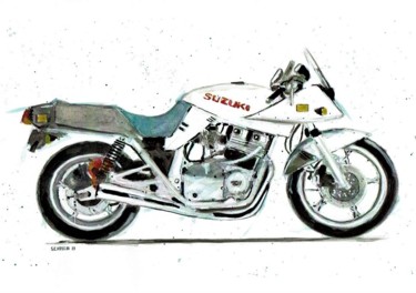 Drawing titled "Suzuki Katana 1980" by Schascia, Original Artwork, Watercolor