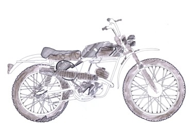Disegno intitolato "Moto Meteora 50 cc…" da Schascia, Opera d'arte originale, Biro