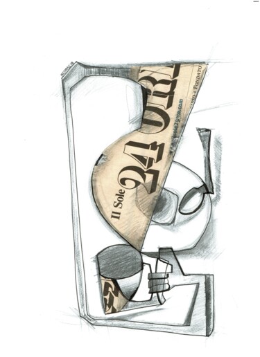Rysunek zatytułowany „Caffè senza zucchero” autorstwa Schascia, Oryginalna praca, Ołówek