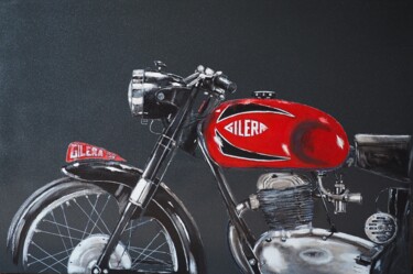 Malerei mit dem Titel "Gilera 150 Sport" von Schascia, Original-Kunstwerk, Acryl