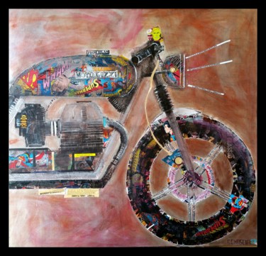 Pintura intitulada "Moto Guzzi" por Schascia, Obras de arte originais, Acrílico