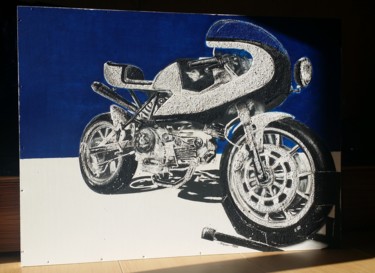 Painting titled "Ducati Pantah Offic…" by Schascia, Original Artwork, Acrylic