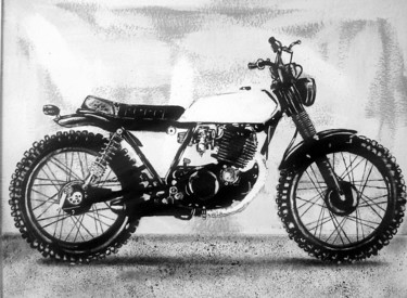 「Yamaha SR 250」というタイトルの絵画 Schasciaによって, オリジナルのアートワーク, アクリル