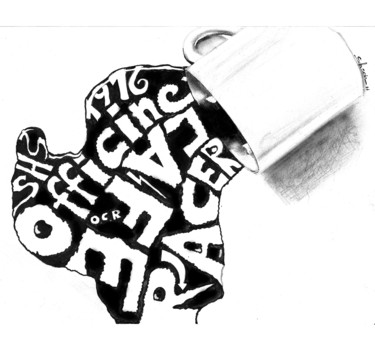 Dessin intitulée "Caffè" par Schascia, Œuvre d'art originale, Stylo à bille