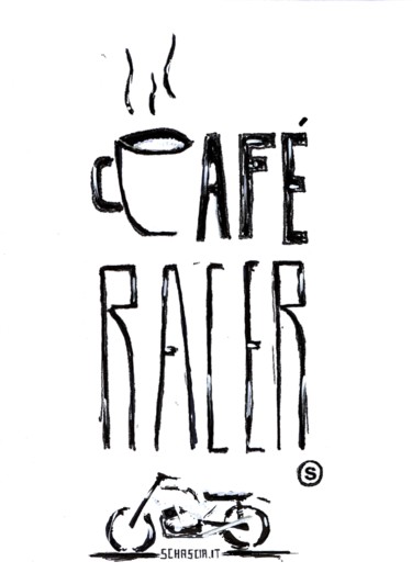 Peinture intitulée "Logo Cafe Racer" par Schascia, Œuvre d'art originale, Acrylique