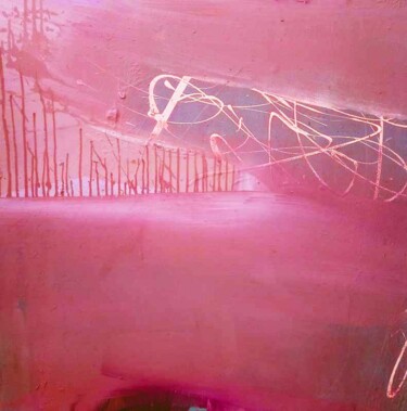 Malerei mit dem Titel "The Sky So Violet" von Schawalder, Original-Kunstwerk, Acryl Auf Keilrahmen aus Holz montiert