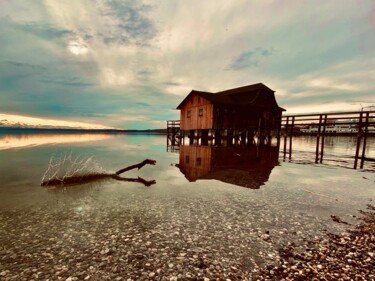 "Ammersee bei Sonnen…" başlıklı Fotoğraf Scheherazade tarafından, Orijinal sanat, Dijital Fotoğrafçılık Ahşap Sedye çerçeves…