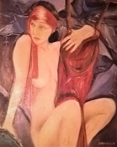 Malerei mit dem Titel "naakt" von Hubert Geraerts, Original-Kunstwerk, Öl