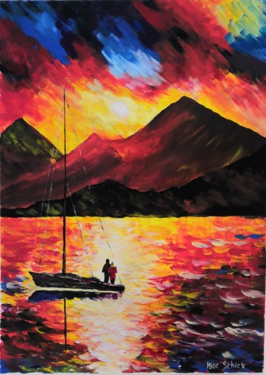 Pintura intitulada "Sonnenuntergang am…" por Igor Schick, Obras de arte originais, Acrílico
