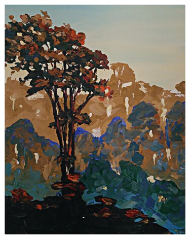 Malerei mit dem Titel "sommerabend, sonnig…" von Igor Schick, Original-Kunstwerk, Acryl