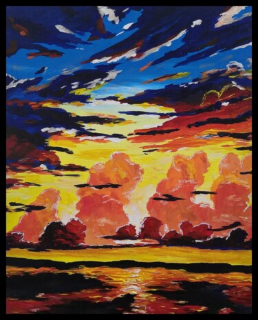 Painting titled "sharp dark clouds c…" by Igor Schick, Original Artwork, Acrylic