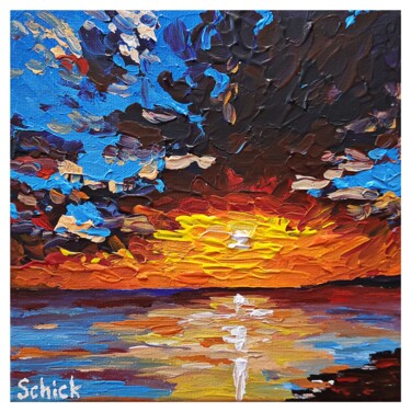 Painting titled "morning dawn, the s…" by Igor Schick, Original Artwork, Acrylic