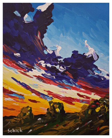 Painting titled "sharp clouds cut th…" by Igor Schick, Original Artwork, Acrylic